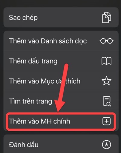 Chọn thêm vào(MH) màn hình chính